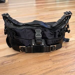 DKNY Black Hobo Bag with Silver Hardware